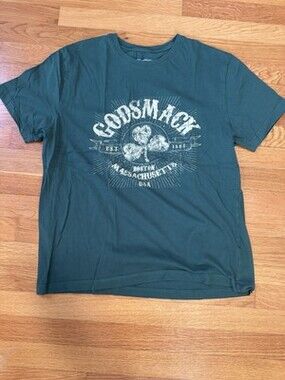 Green Godsmack Boston MA Band merch Shirt Men’s XL (fits Small) FREE SHIPPING